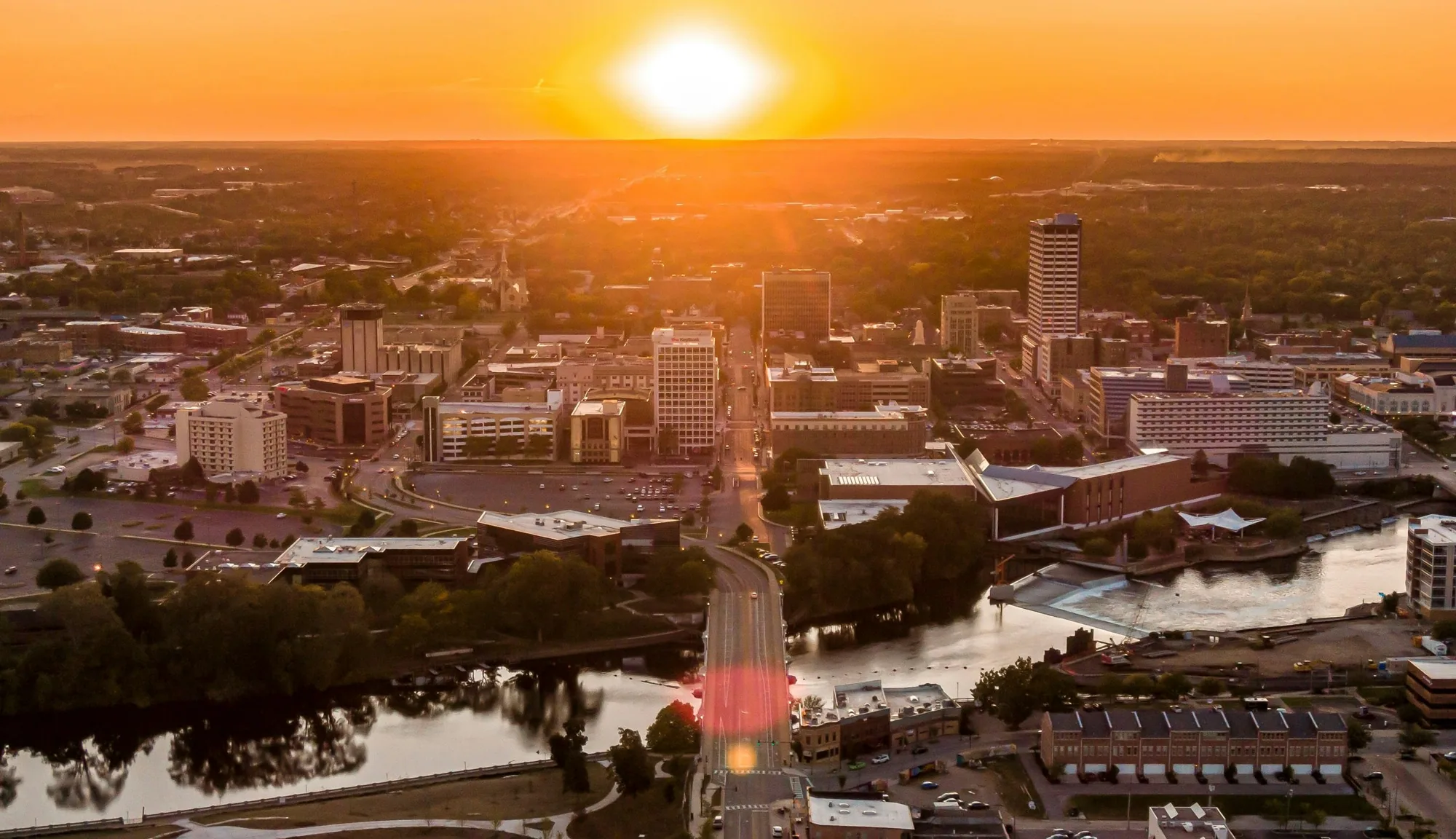 Downtown South Bend and the St. Joseph River