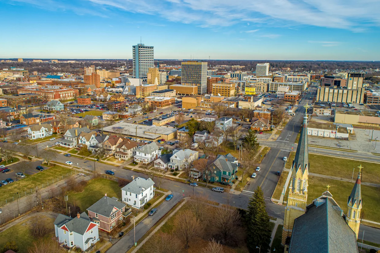 Aerial view of South Bend